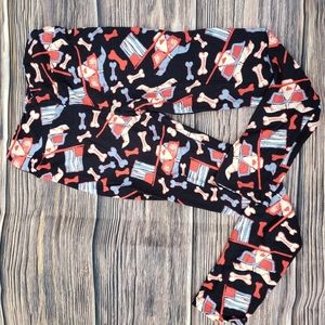 LulaRoe Size OS 4th of July Dog Leggings